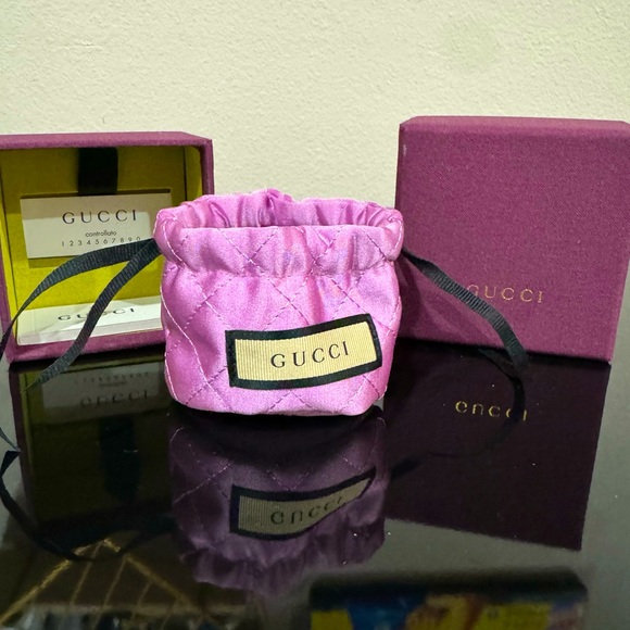 Gucci Other - 🎉GUCCI Eggplant Gift Box w Gucci Booklet & Pink Quilted Drawstring Bag RARE Box